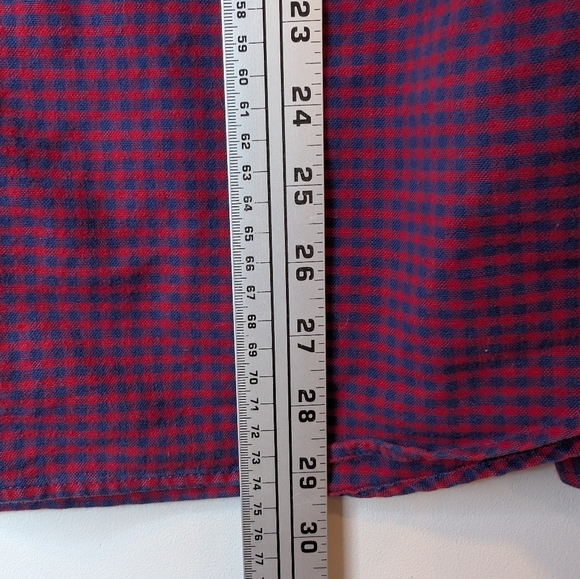 GAP For Good Cotton Oxford Red Blue Checkered Button Down Men's Large - Picture 10 of 11